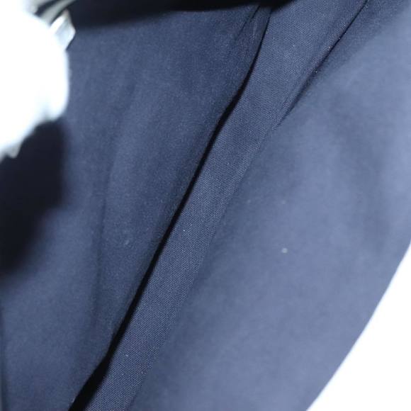 BURBERRY Rope handle Hand Bag Canvas Leather White Blue Silver Auth 92982 - Picture 11 of 16